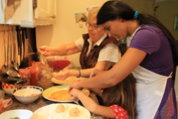 Three generations make Sicilian rice balls at our house
