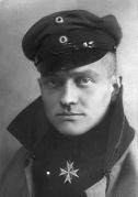 Manfred von Richthofen, the Red Baron, in Blue Sky